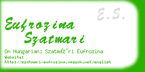 eufrozina szatmari business card